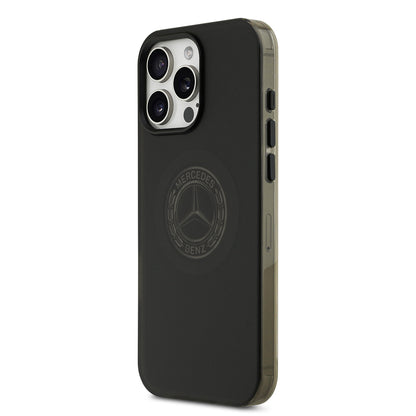 Apple iPhone 16 Pro Max Kılıf Mercedes Benz Orjinal Lisanslı M-safe Şarj Özellikli Buzlu PC Nostaljik Yıldız Dizayn Kapak