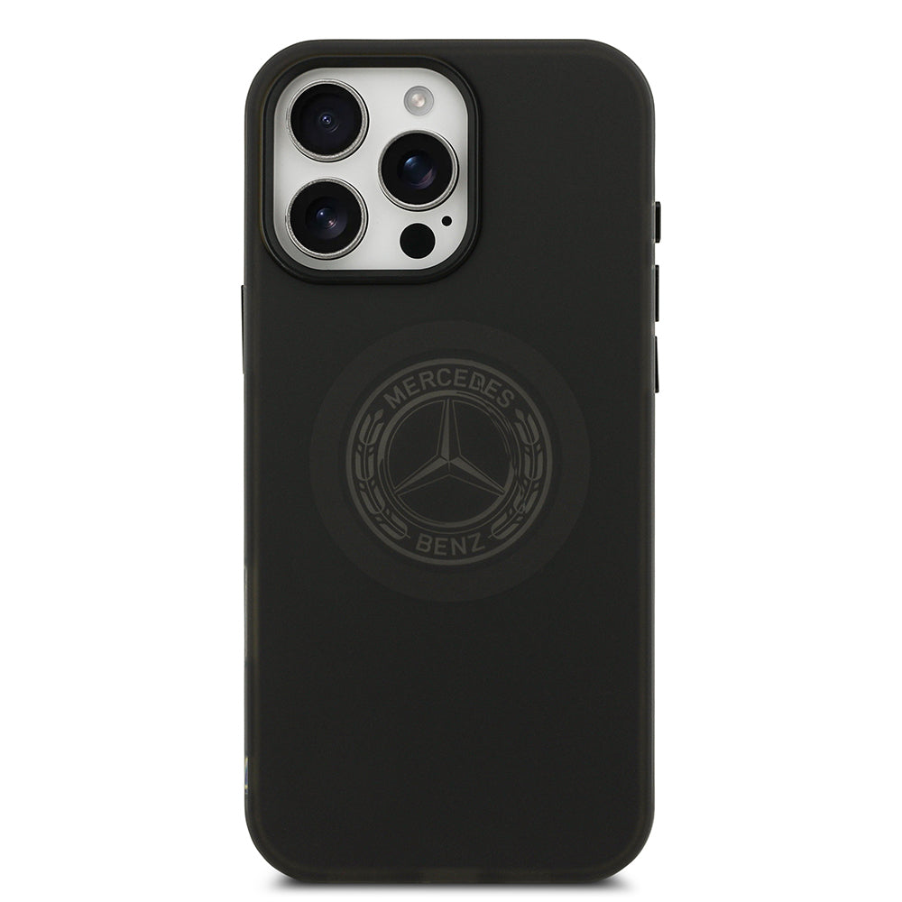 Apple iPhone 16 Pro Max Kılıf Mercedes Benz Orjinal Lisanslı M-safe Şarj Özellikli Buzlu PC Nostaljik Yıldız Dizayn Kapak
