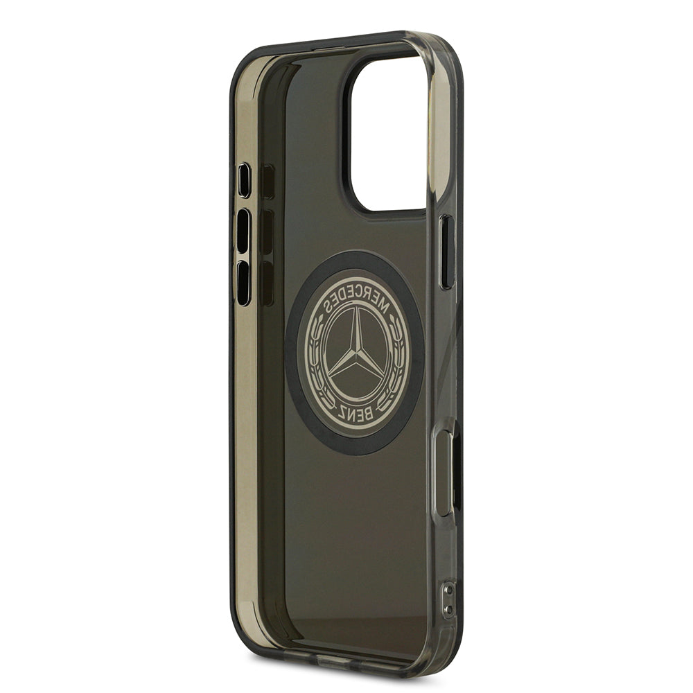 Apple iPhone 16 Pro Max Kılıf Mercedes Benz Orjinal Lisanslı M-safe Şarj Özellikli Buzlu PC Nostaljik Yıldız Dizayn Kapak