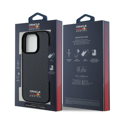 Apple iPhone 16 Pro Max Kılıf Redbull Orjinal Lisanslı M-safe Şarj Özellikli Karbon Fiber Tasarımlı Parlayan Logolu Kapak