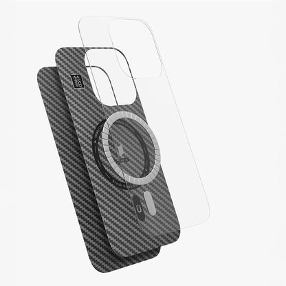 Apple iPhone 16 Pro Max Kılıf Wiwu DCC-206 M-safe Şarj Özellikli Kamera Standlı Aramid Fiber Tasarım Kapak