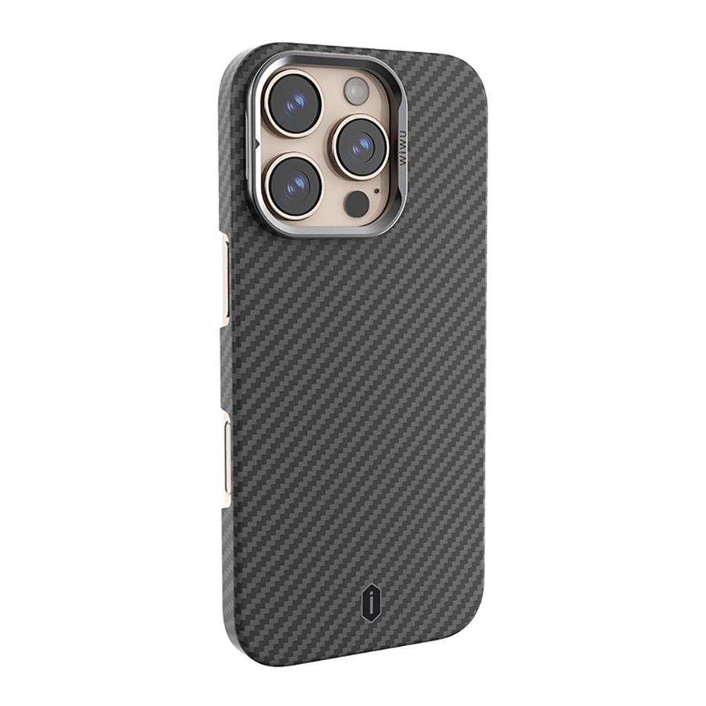 Apple iPhone 16 Pro Max Kılıf Wiwu DCC-206 M-safe Şarj Özellikli Kamera Standlı Aramid Fiber Tasarım Kapak