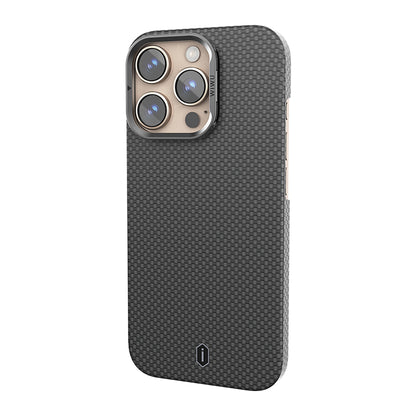 Apple iPhone 16 Pro Max Kılıf Wiwu DCC-208 M-safe Şarj Özellikli Kamera Standlı Aramid Fiber Tasarım Kapak