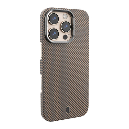 Apple iPhone 16 Pro Max Kılıf Wiwu DCC-208 M-safe Şarj Özellikli Kamera Standlı Aramid Fiber Tasarım Kapak