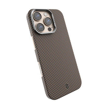 Apple iPhone 16 Pro Max Kılıf Wiwu DCC-208 M-safe Şarj Özellikli Kamera Standlı Aramid Fiber Tasarım Kapak