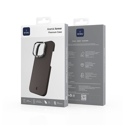 Apple iPhone 16 Pro Max Kılıf Wiwu DCC-208 M-safe Şarj Özellikli Kamera Standlı Aramid Fiber Tasarım Kapak