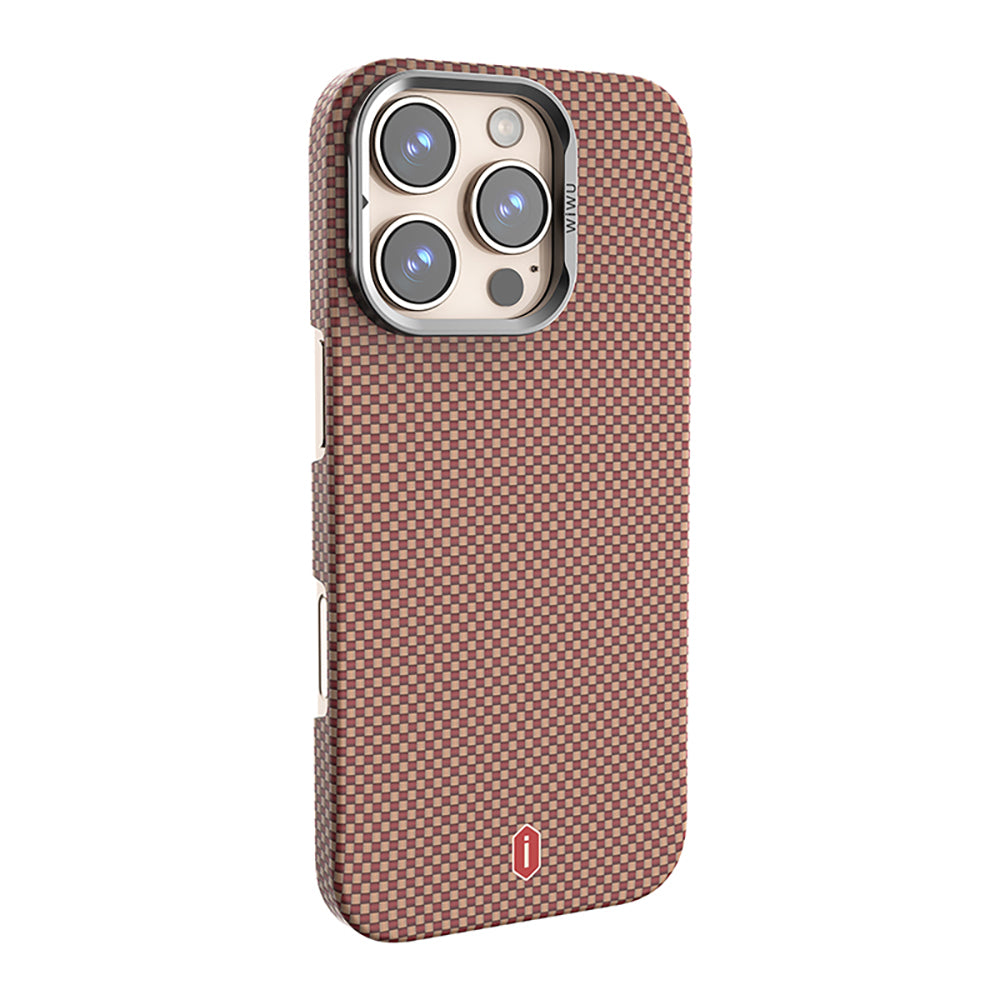 Apple iPhone 16 Pro Max Kılıf Wiwu DCC-208 M-safe Şarj Özellikli Kamera Standlı Aramid Fiber Tasarım Kapak