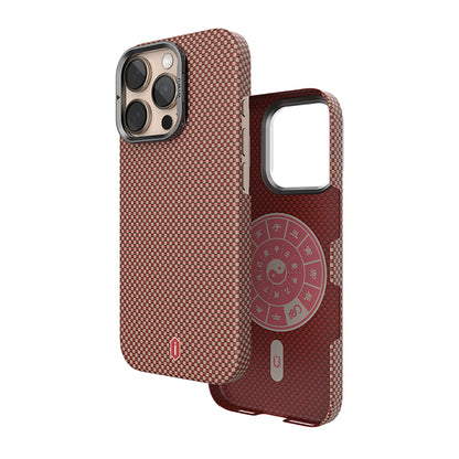 Apple iPhone 16 Pro Max Kılıf Wiwu DCC-208 M-safe Şarj Özellikli Kamera Standlı Aramid Fiber Tasarım Kapak