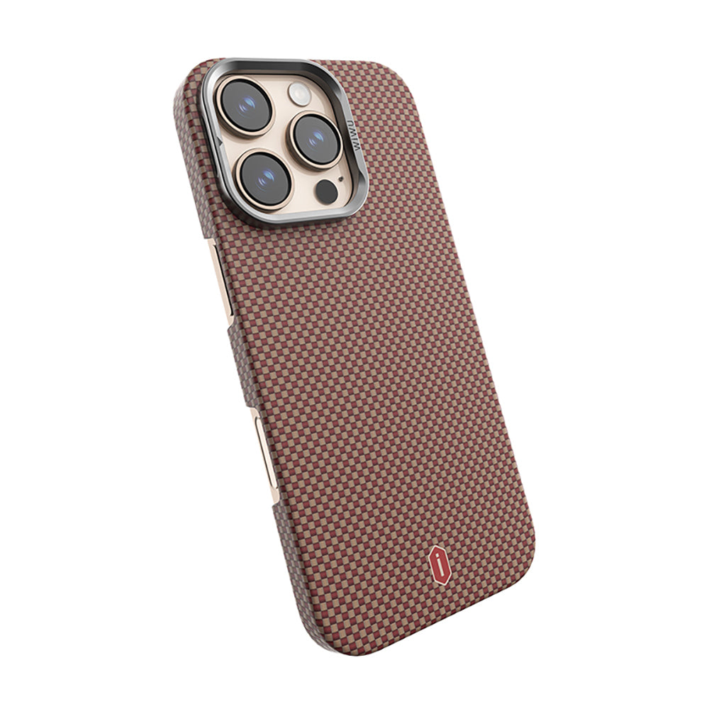 Apple iPhone 16 Pro Max Kılıf Wiwu DCC-208 M-safe Şarj Özellikli Kamera Standlı Aramid Fiber Tasarım Kapak