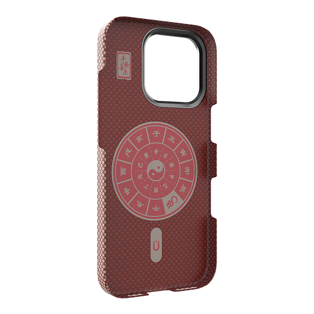 Apple iPhone 16 Pro Max Kılıf Wiwu DCC-208 M-safe Şarj Özellikli Kamera Standlı Aramid Fiber Tasarım Kapak