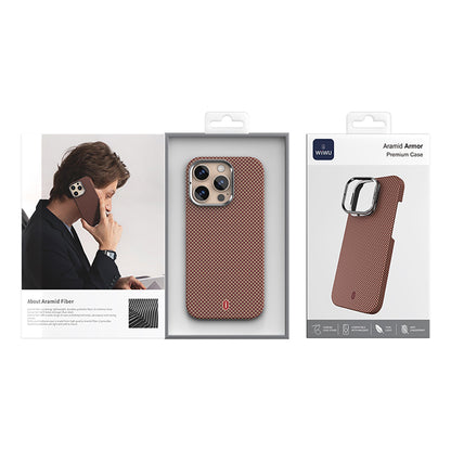 Apple iPhone 16 Pro Max Kılıf Wiwu DCC-208 M-safe Şarj Özellikli Kamera Standlı Aramid Fiber Tasarım Kapak