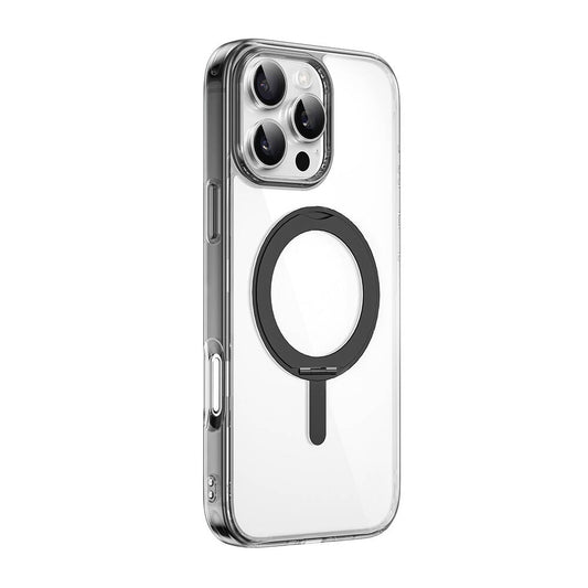 Apple iPhone 16 Pro Max Kılıf Wiwu MCC-201 iShield Ultra Serisi M-safe Şarj Özellikli Standlı Crystal Sert PC Kapak