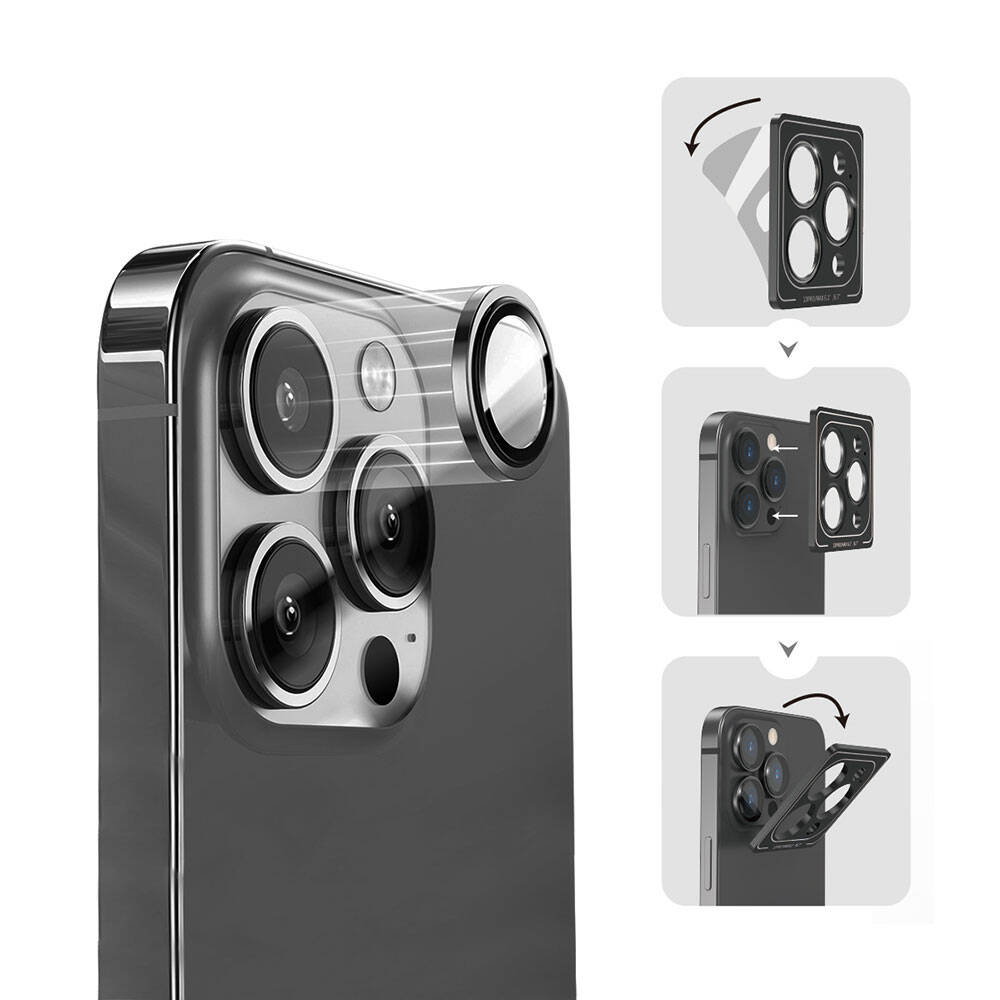Apple iPhone 16 Pro Max Wiwu Lens Guard Metal Kamera Lens Koruyucu