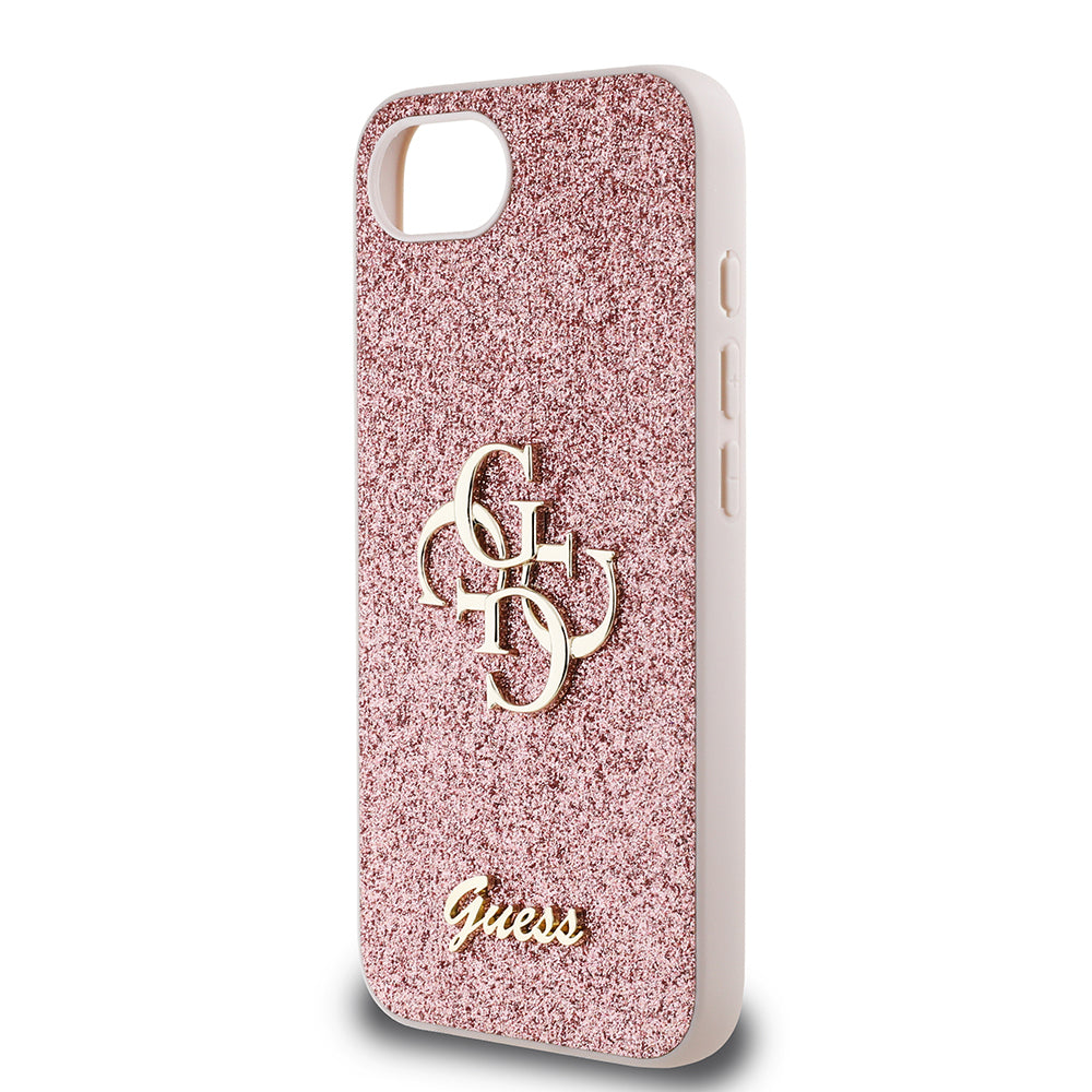 Apple iPhone 16E Kılıf Guess Orjinal Lisanslı 4G Büyük Metal Logolu Glitter Kapak