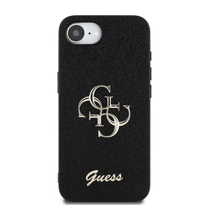 Apple iPhone 16E Kılıf Guess Orjinal Lisanslı 4G Büyük Metal Logolu Glitter Kapak
