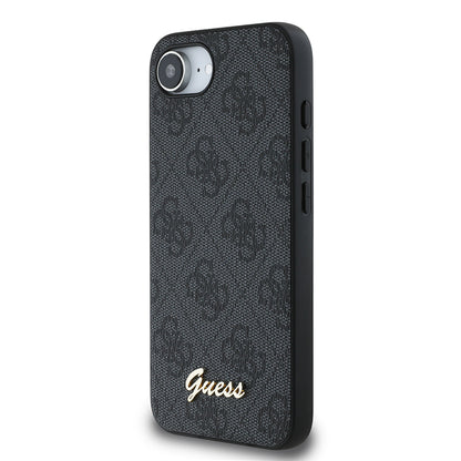 Apple iPhone 16E Kılıf Guess Orjinal Lisanslı 4G Desenli Script Metal Logolu Kapak