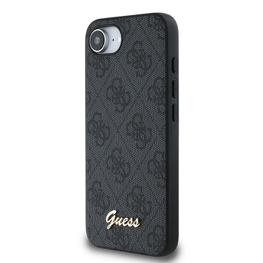 Apple iPhone 16E Kılıf Guess Orjinal Lisanslı 4G Desenli Script Metal Logolu Kapak