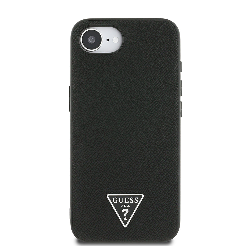 Apple iPhone 16E Kılıf Guess Orjinal Lisanslı M-safe Şarj Özellikli Grained Triangle Kapak