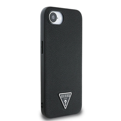 Apple iPhone 16E Kılıf Guess Orjinal Lisanslı M-safe Şarj Özellikli Grained Triangle Kapak