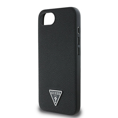 Apple iPhone 16E Kılıf Guess Orjinal Lisanslı M-safe Şarj Özellikli Grained Triangle Kapak