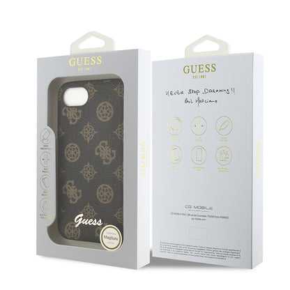 Apple iPhone 16E Kılıf Guess Orjinal Lisanslı M-safe Şarj Özellikli Yazı Logolu Peony Kapak