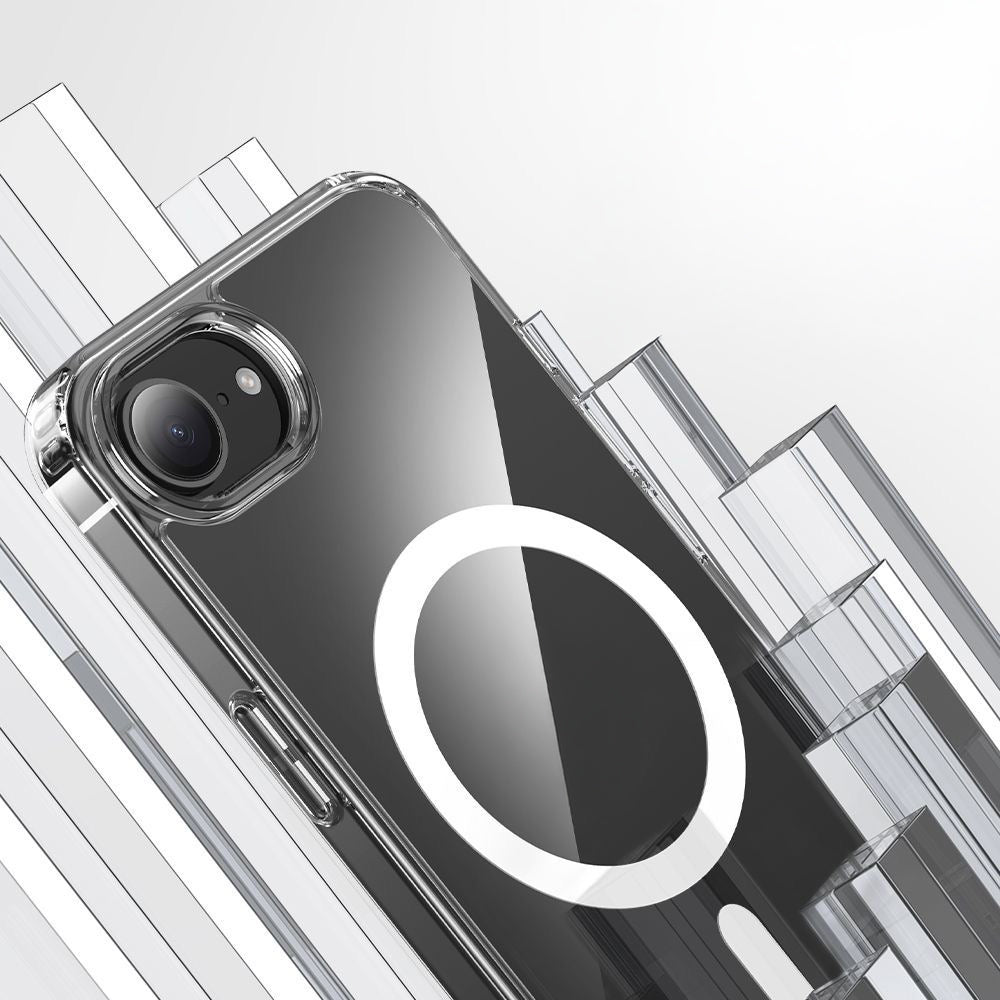 Apple iPhone 16E Kılıf M-safe Şarj Özellikli Şeffaf Sert PC Zore Embos Kapak