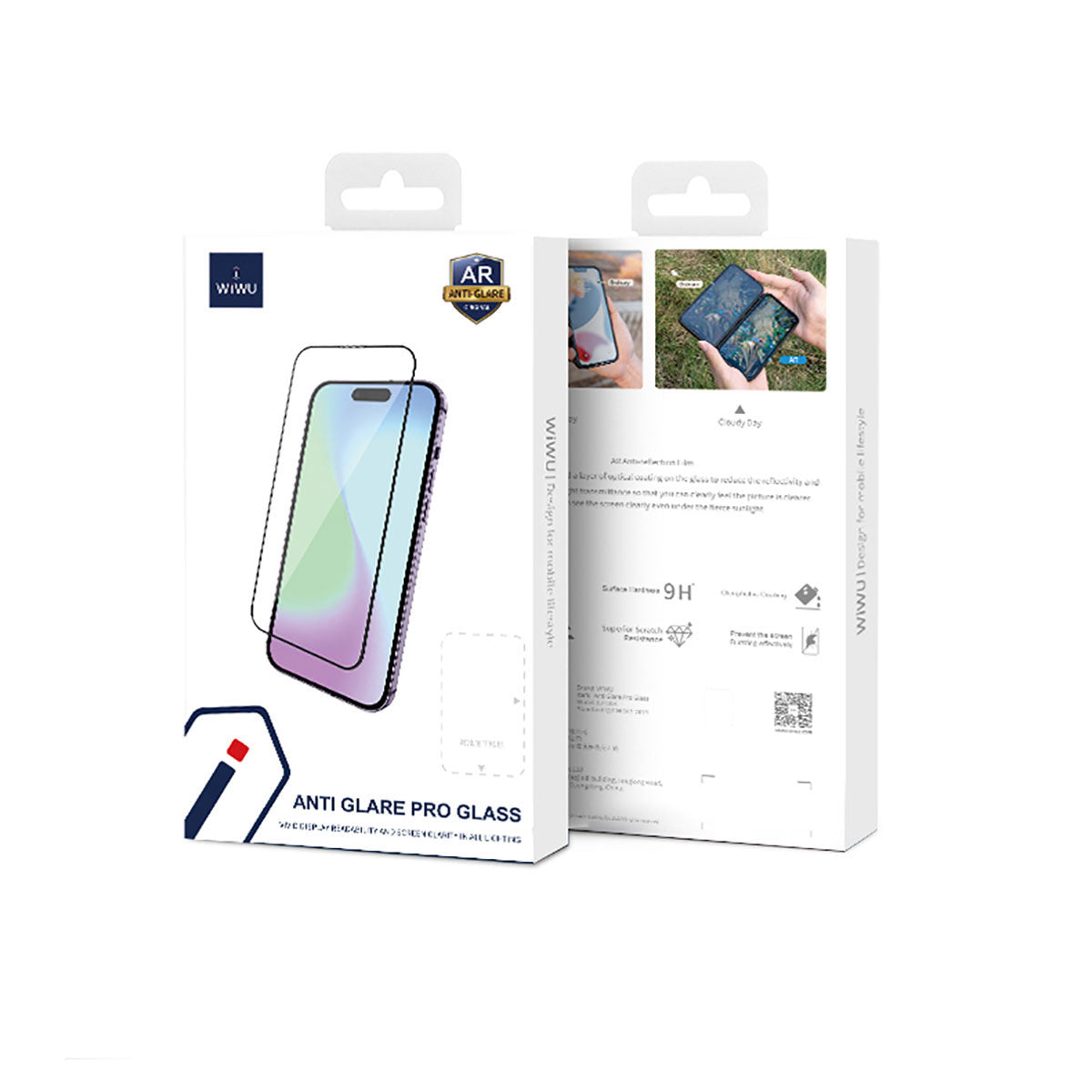 Apple iPhone 16E Wiwu CZ-003 Mavi Işık Teknolojili Hidrofobik ve Oleofobik Parlama Önleyici Cam Ekran Koruyucu