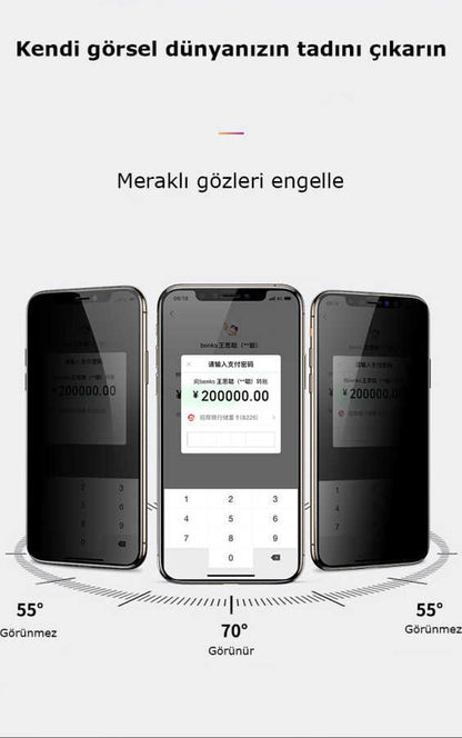 Apple iPhone 16E Zore Kor Privacy Cam Ekran Koruyucu