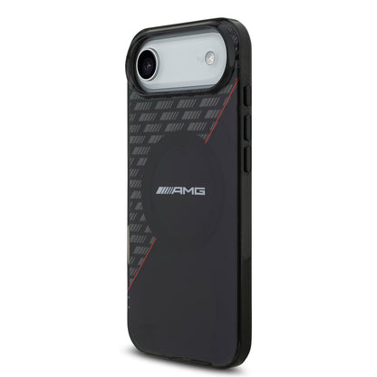 Apple iPhone 17 Air Kılıf AMG Orjinal Lisanslı M-safe Şarj Özellikli Çift Katmanlı Kırmızı Çapraz Çizgili Kapak