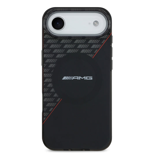 Apple iPhone 17 Air Kılıf AMG Orjinal Lisanslı M-safe Şarj Özellikli Çift Katmanlı Kırmızı Çapraz Çizgili Kapak