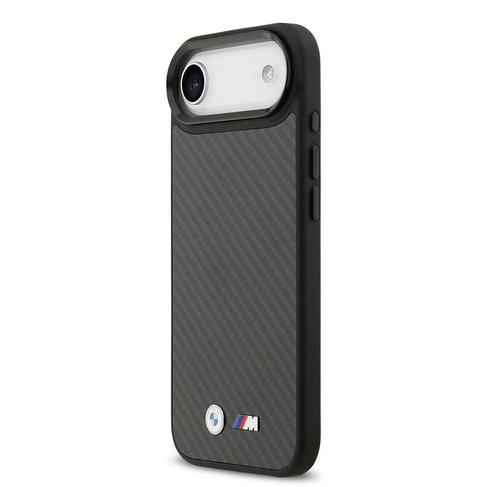 Apple iPhone 17 Air Kılıf BMW Orjinal Lisanslı M-safe Şarj Özellikli Karbon Fiber Metal Logolu Kapak