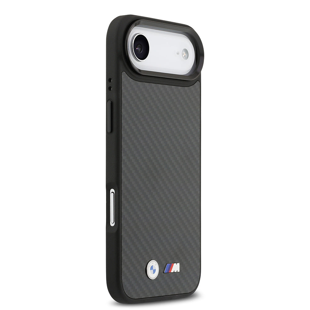 Apple iPhone 17 Air Kılıf BMW Orjinal Lisanslı M-safe Şarj Özellikli Karbon Fiber Metal Logolu Kapak