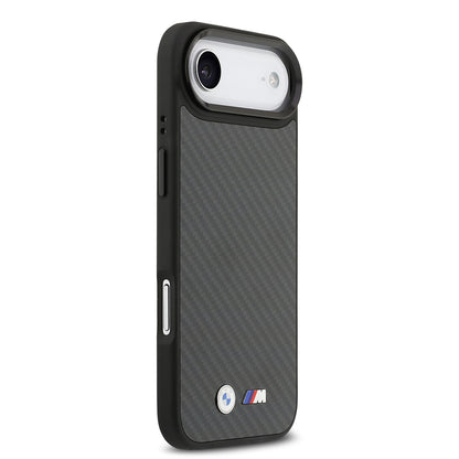 Apple iPhone 17 Air Kılıf BMW Orjinal Lisanslı M-safe Şarj Özellikli Karbon Fiber Metal Logolu Kapak