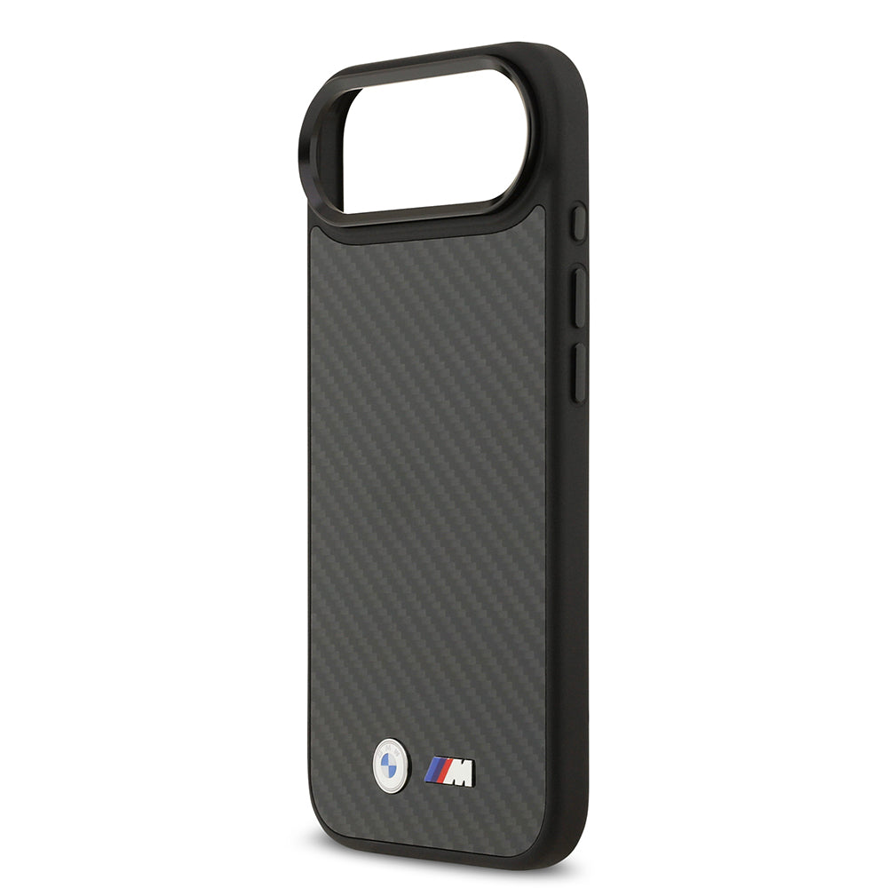 Apple iPhone 17 Air Kılıf BMW Orjinal Lisanslı M-safe Şarj Özellikli Karbon Fiber Metal Logolu Kapak