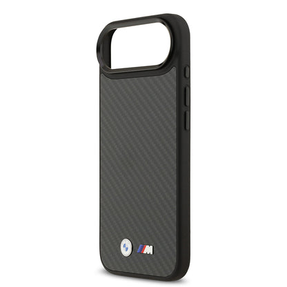 Apple iPhone 17 Air Kılıf BMW Orjinal Lisanslı M-safe Şarj Özellikli Karbon Fiber Metal Logolu Kapak