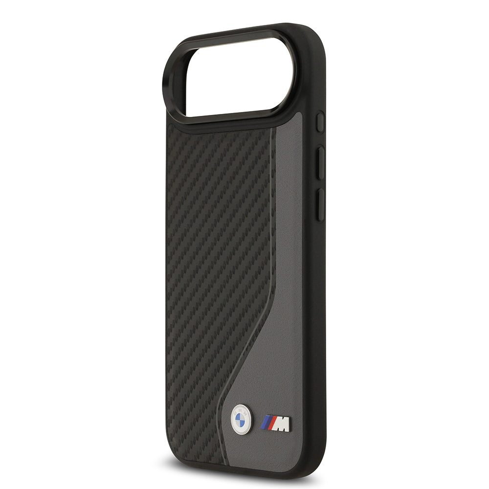 Apple iPhone 17 Air Kılıf BMW Orjinal Lisanslı M-safe Şarj Özellikli Metal BMW ve M Logolu PU Karbon Tasarımlı Kapak