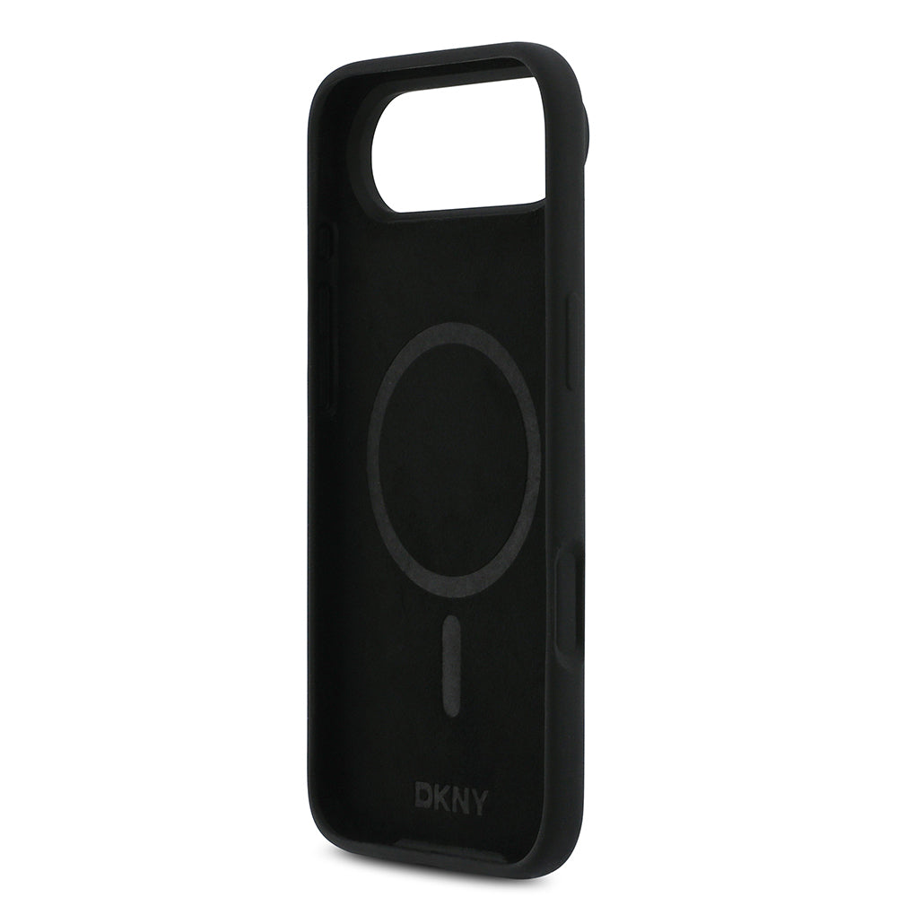 Apple iPhone 17 Air Kılıf DKNY Orjinal Lisanslı M-safe Şarj Özellikli Metal Logolu Silikon Kapak