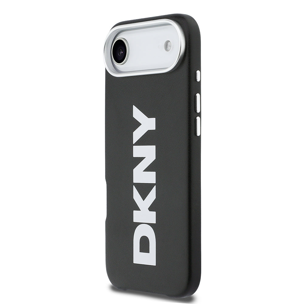 Apple iPhone 17 Air Kılıf DKNY Orjinal Lisanslı M-safe Şarj Özellikli PU Büyük Dikey Logolu Kapak