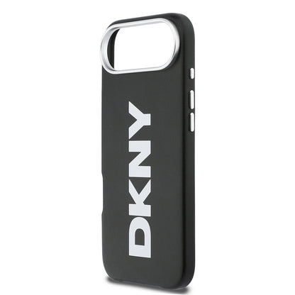 Apple iPhone 17 Air Kılıf DKNY Orjinal Lisanslı M-safe Şarj Özellikli PU Büyük Dikey Logolu Kapak