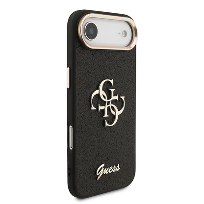 Apple iPhone 17 Air Kılıf Guess Orjinal Lisanslı 4G Büyük Metal Kamera Çerçeveli ve Logolu Glitter Kapak