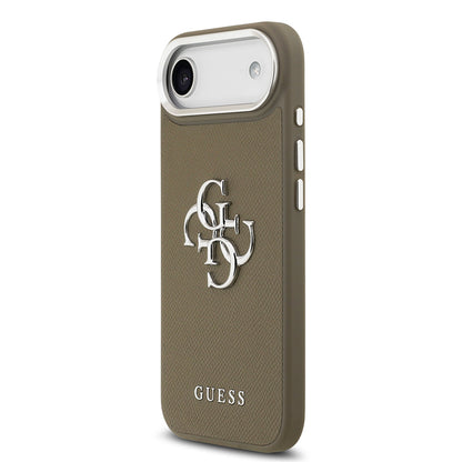 Apple iPhone 17 Air Kılıf Guess Orjinal Lisanslı Grained 4G Metal Büyük Logolu Kapak