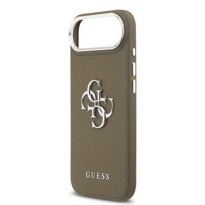 Apple iPhone 17 Air Kılıf Guess Orjinal Lisanslı Grained 4G Metal Büyük Logolu Kapak