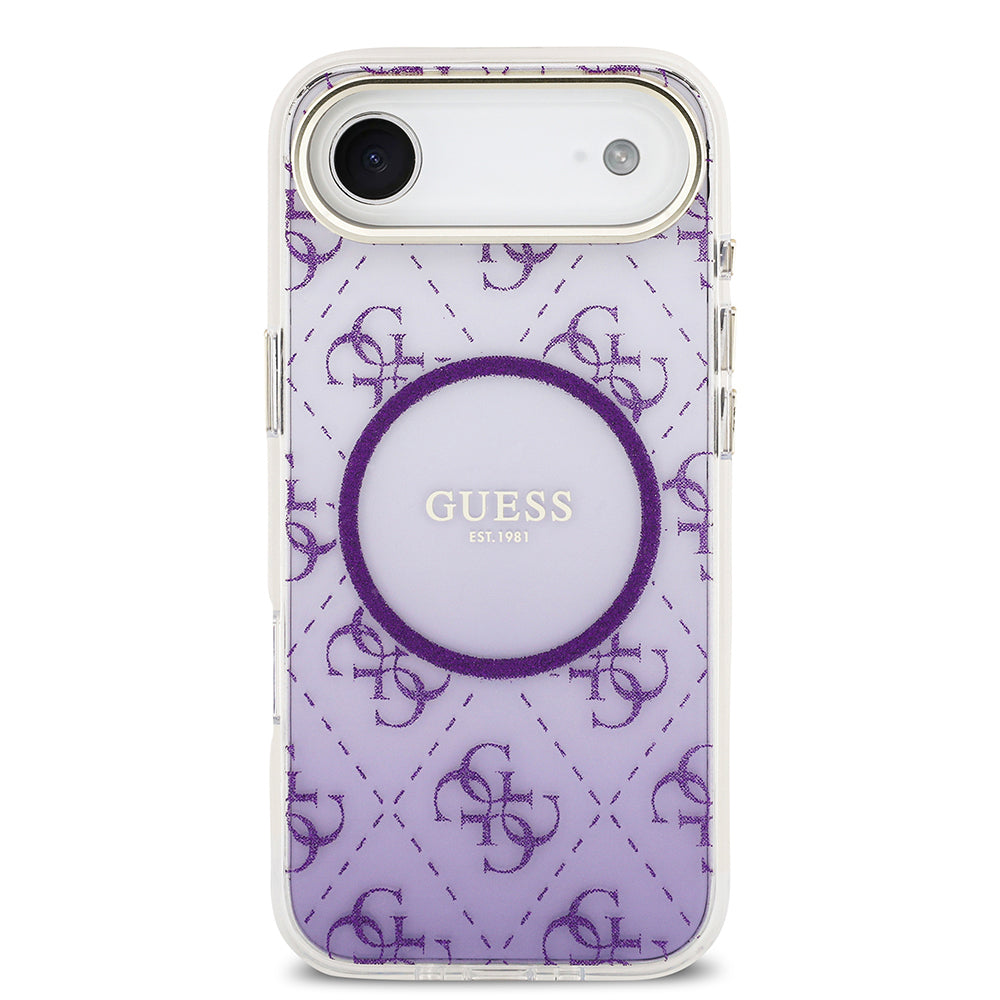 Apple iPhone 17 Air Kılıf Guess Orjinal Lisanslı M-safe Şarj Özellikli 4G Desenli Simli Silikon Kapak