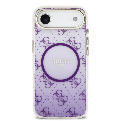 Apple iPhone 17 Air Kılıf Guess Orjinal Lisanslı M-safe Şarj Özellikli 4G Desenli Simli Silikon Kapak