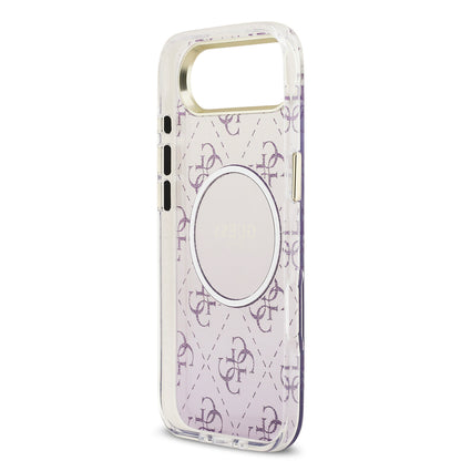 Apple iPhone 17 Air Kılıf Guess Orjinal Lisanslı M-safe Şarj Özellikli 4G Desenli Simli Silikon Kapak