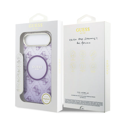 Apple iPhone 17 Air Kılıf Guess Orjinal Lisanslı M-safe Şarj Özellikli 4G Desenli Simli Silikon Kapak