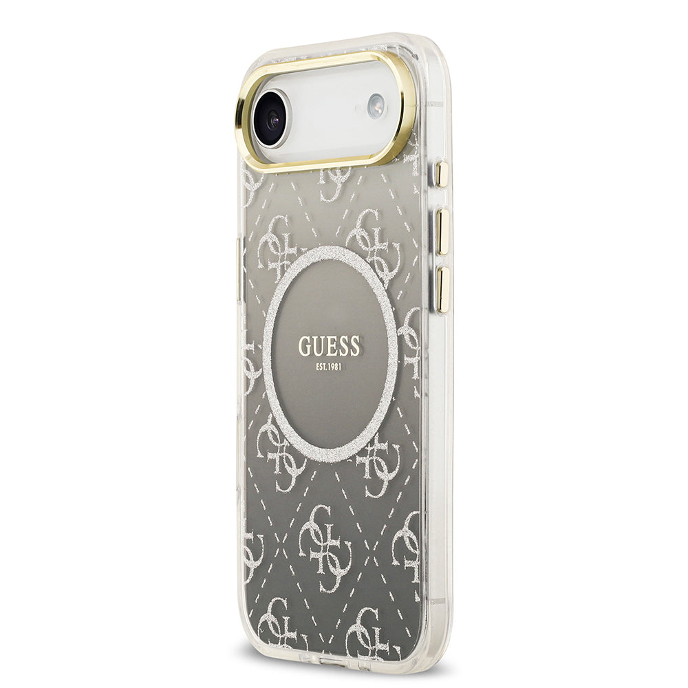 Apple iPhone 17 Air Kılıf Guess Orjinal Lisanslı M-safe Şarj Özellikli 4G Desenli Simli Silikon Kapak