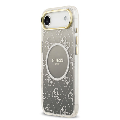 Apple iPhone 17 Air Kılıf Guess Orjinal Lisanslı M-safe Şarj Özellikli 4G Desenli Simli Silikon Kapak