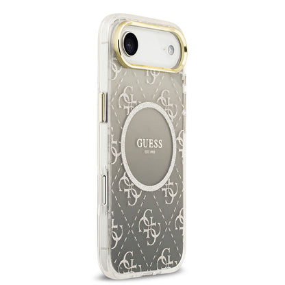 Apple iPhone 17 Air Kılıf Guess Orjinal Lisanslı M-safe Şarj Özellikli 4G Desenli Simli Silikon Kapak