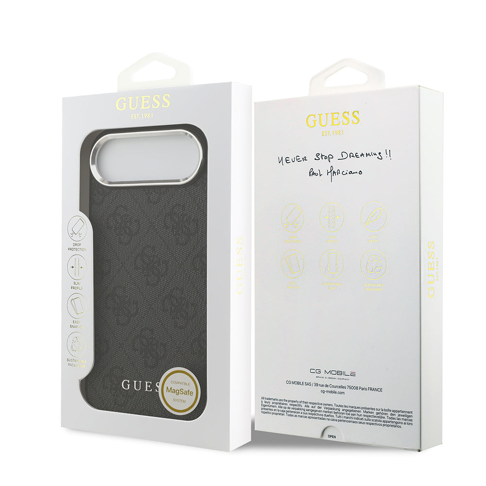 Apple iPhone 17 Air Kılıf Guess Orjinal Lisanslı M-safe Şarj Özellikli 4G Klasik Yazı Logolu Kapak